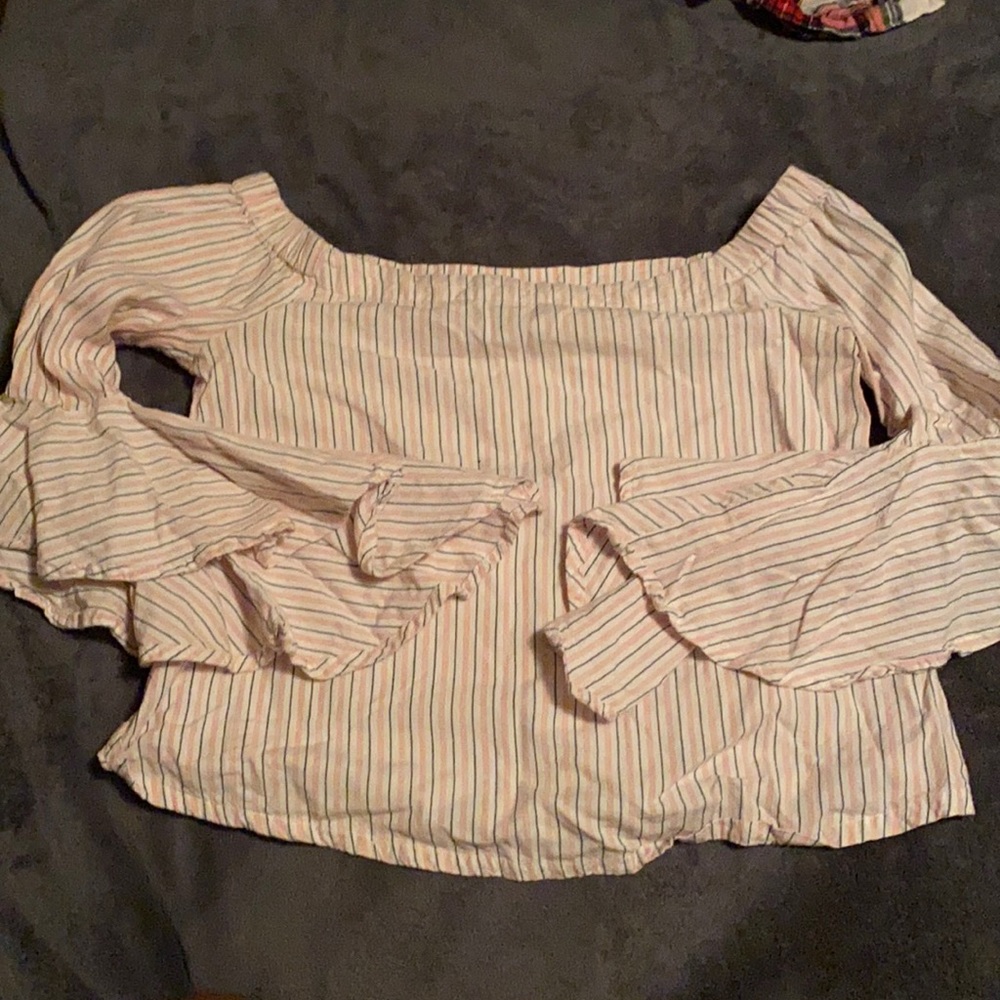 Medium Pink and White Top